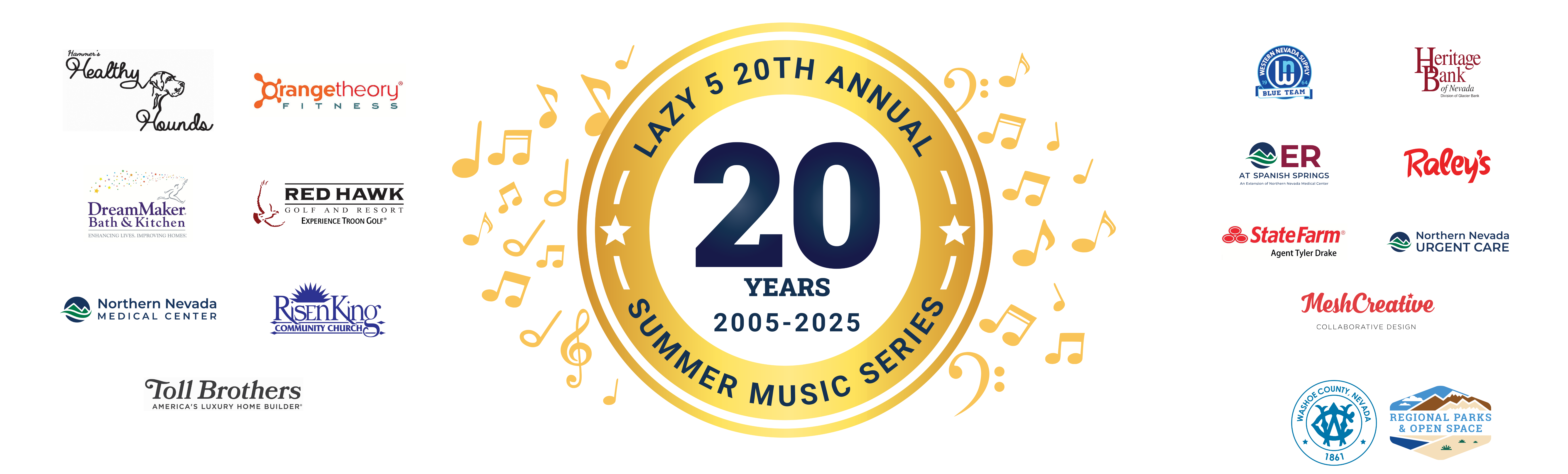 logos of other businesses supporting the Lazy 5 Summer Music Series